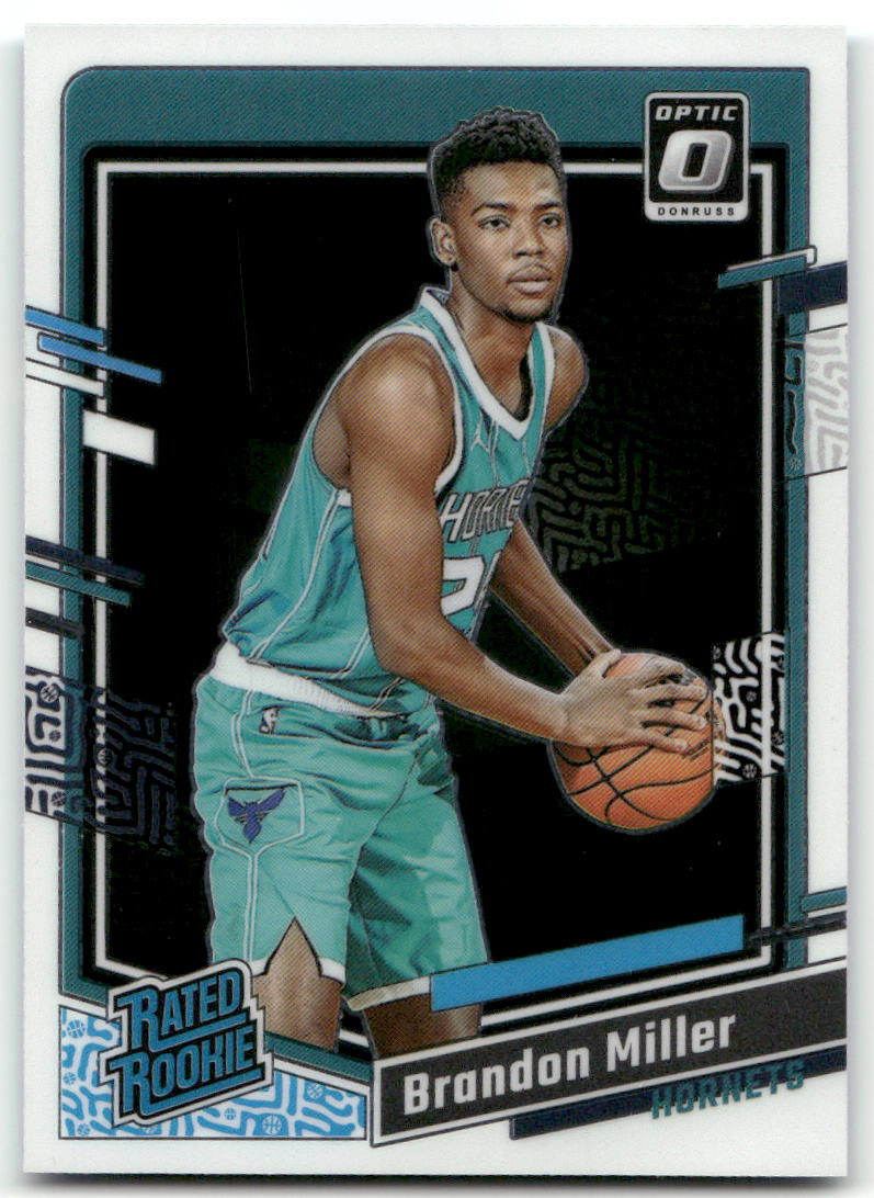 Basketball NBA Brandon Miller Rookie - 2023-24 Panini Donruss Optic Basketball - Charlotte Hornets #219 Trading Card Original