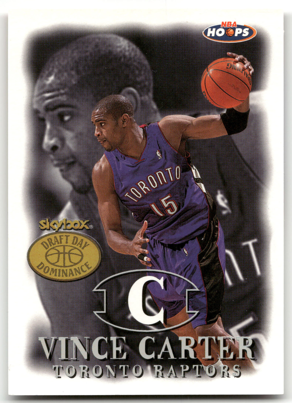 Basketball NBA Vince Carter - 1999-00 NBA Hoops Skybox Draft Day Dominance - Toronto Raptors #10 OF 10 DD Trading Card Original