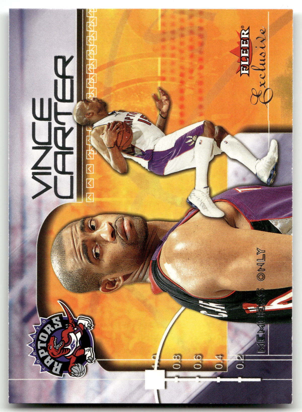 Basketball NBA Vince Carter - 2001-02 Fleer Exclusive - Toronto Raptors #105 Trading Card Original
