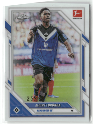 Fußball Albert Lokonga - 2025-26 Topps Chrome Bundesliga - True White /30 - Hamburger SV #37 Trading Card Original