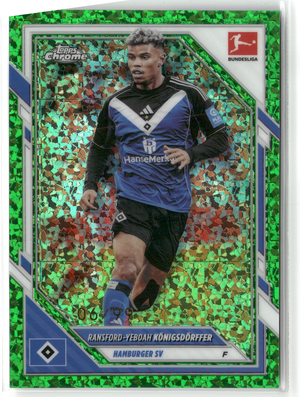 Fußball Ransford-Yeboah Königsdörffer - 2025-26 Topps Chrome Bundesliga - Green Mini Diamonds /99 - Hamburger SV #39 Trading Card Original