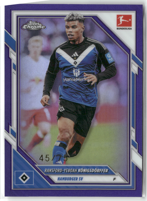 Fußball Ransford-Yeboah Königsdörffer - 2025-26 Topps Chrome Bundesliga - True Purple /75 - Hamburger SV #39 Trading Card Original