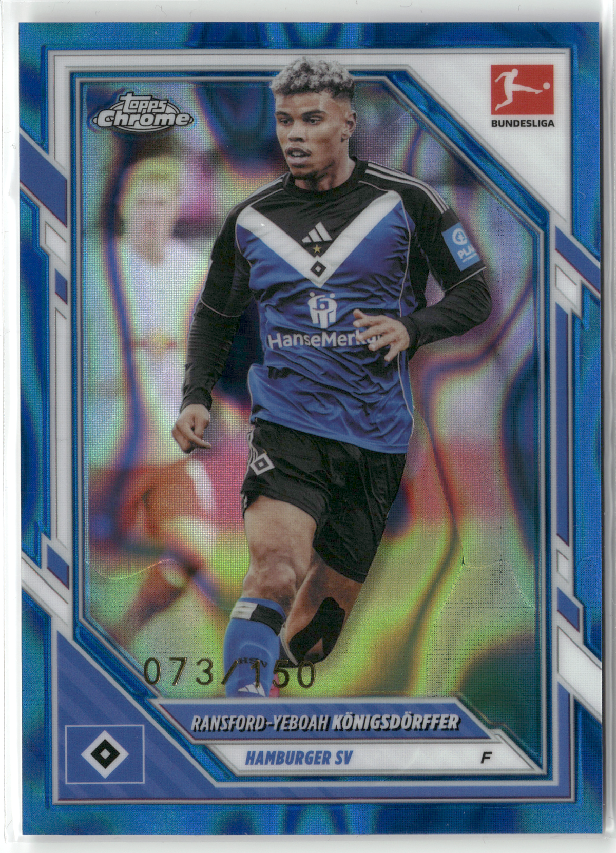 Fußball Ransford-Yeboah Königsdörffer - 2025-26 Topps Chrome Bundesliga - Blue Lava /150 - Hamburger SV #39 Trading Card Original
