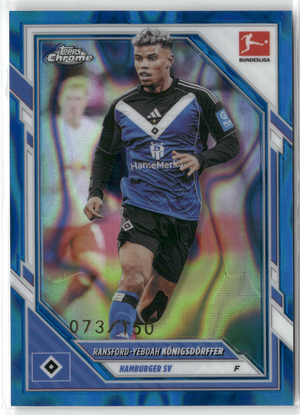 Fußball Ransford-Yeboah Königsdörffer - 2025-26 Topps Chrome Bundesliga - Blue Lava /150 - Hamburger SV #39 Trading Card Original