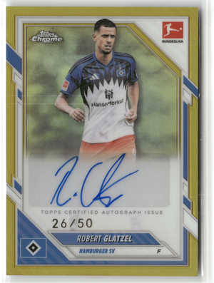 Fußball Robert Glatzel - 2025-26 Topps Chrome Bundesliga - True Gold Auto /50 - Hamburger SV #BA-RG Trading Card Original