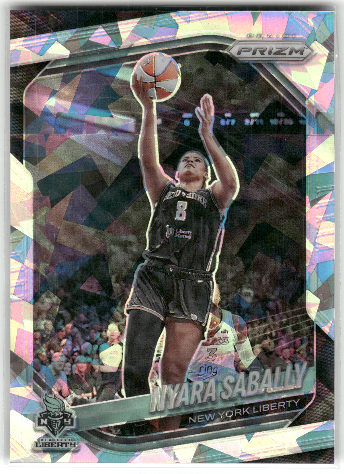 Basketball NBA Nyara Sabally - 2025 Panini Prizm WNBA Basketball - Silver Cracked Ice Prizm - New York Liberty #117 Trading Card Original