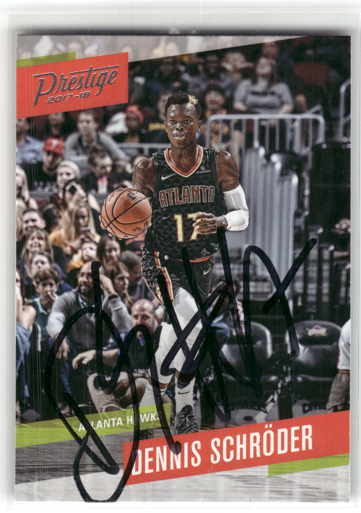 Basketball NBA Dennis Schröder - 2017-18 Panini Prestige Basketball - In-Person On Card Auto - Atlanta Hawks #36 Trading Card Original