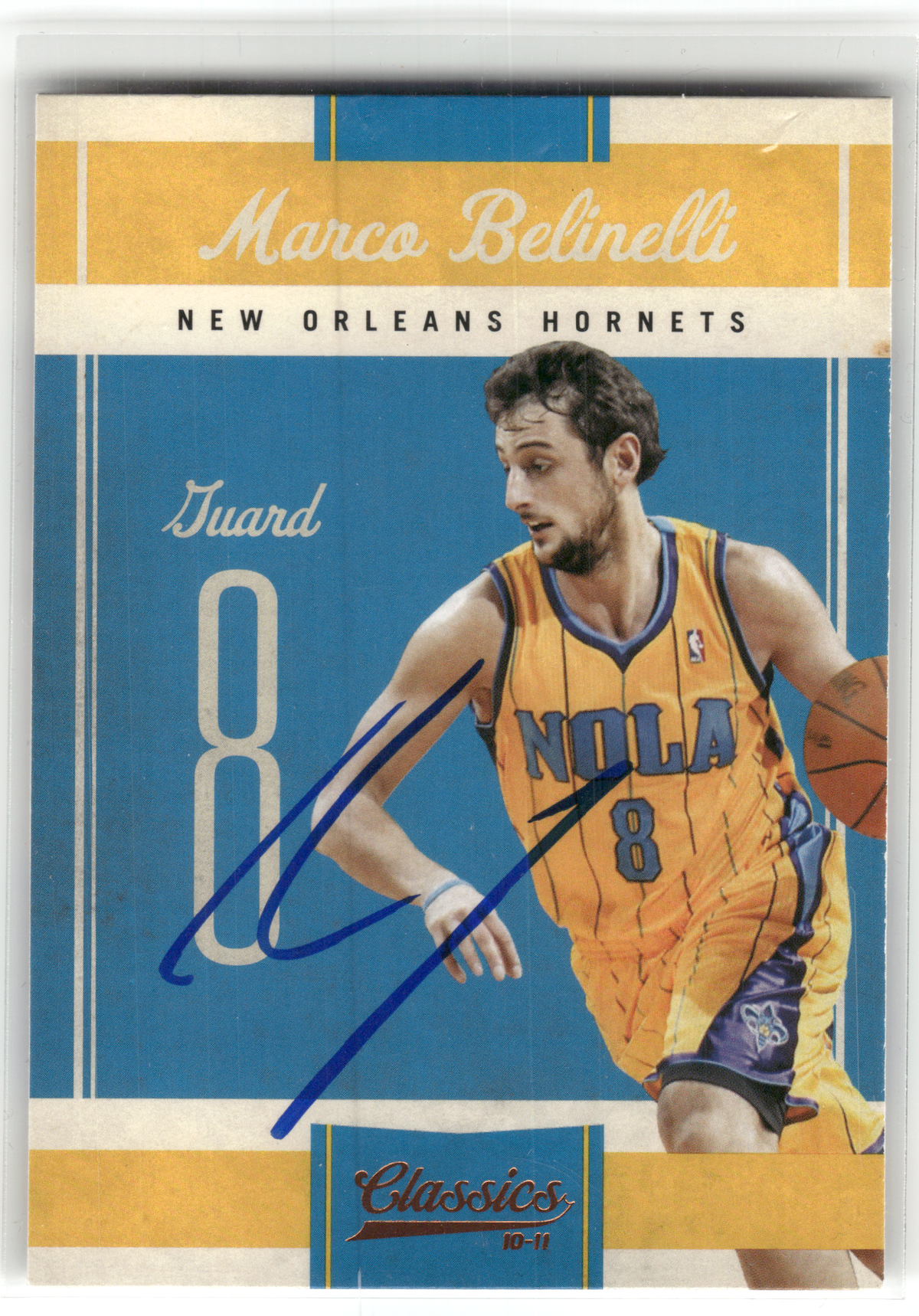 Basketball NBA Marco Belinelli - 2010-11 Panini Classics - In-Person On Card Auto - New Orleans Hornets #9 Trading Card Original