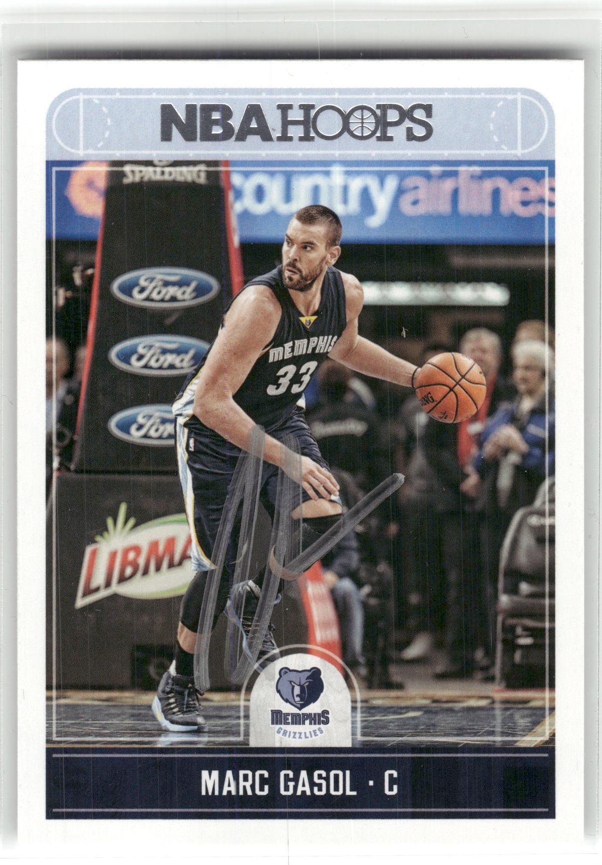 Basketball NBA Marc Gasol - 2017-18 NBA Hoops - In-Person On Card Auto - Memphis Grizzlies #49 Trading Card Original