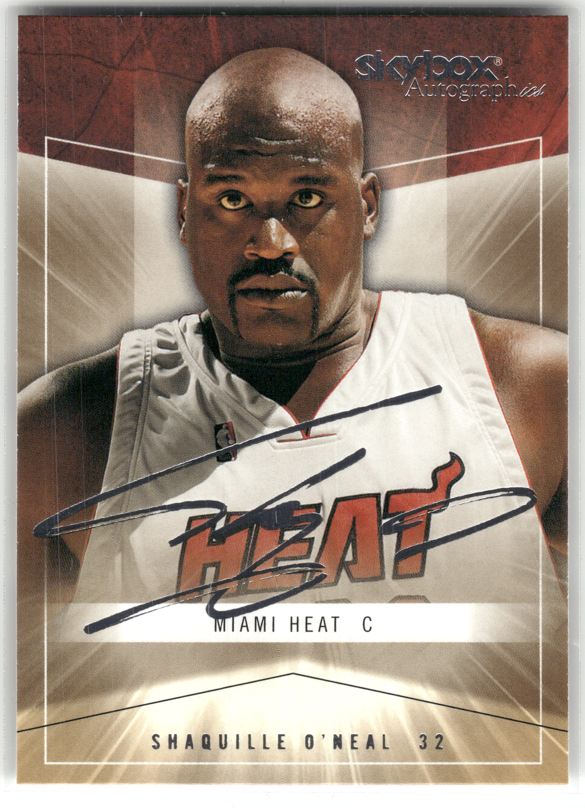 Basketball NBA Shaquille O'Neal - 2004-05 Skybox Autographics NBA - Printed Facsimile Auto - Miami Heat #10 Trading Card Original