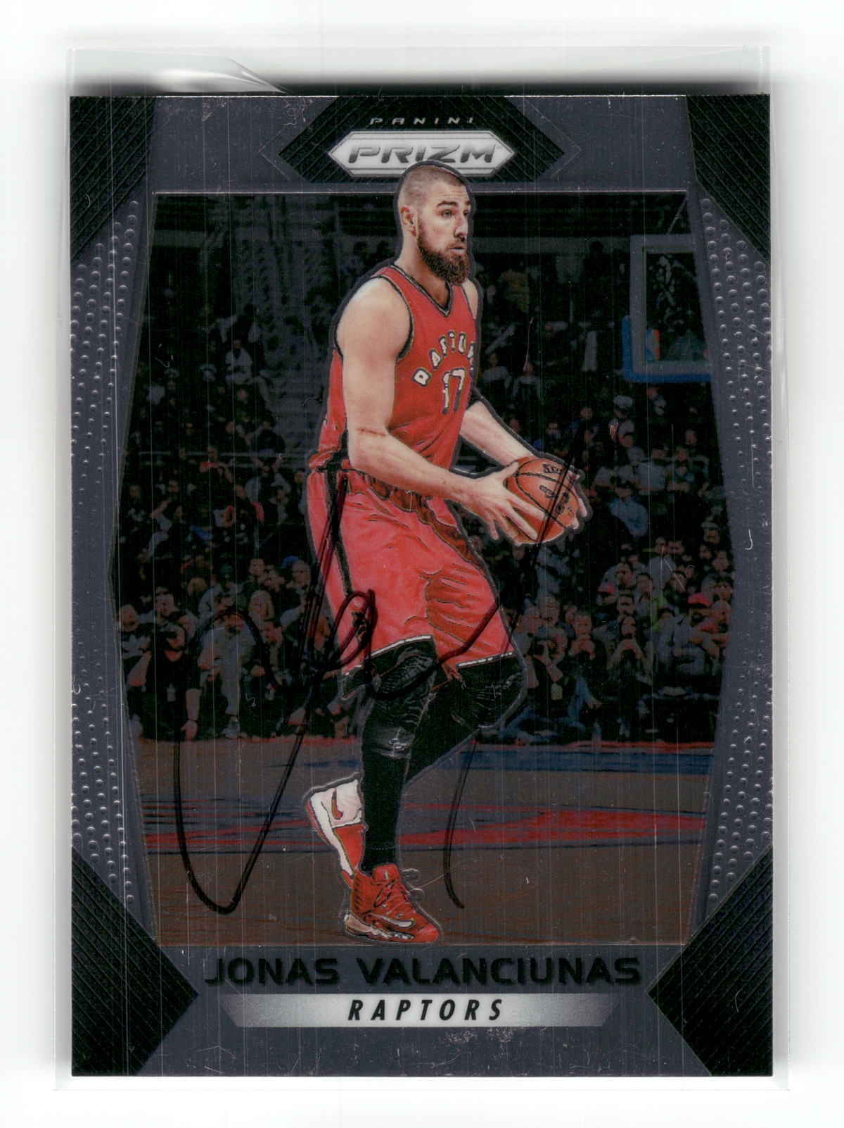Basketball NBA Jonas Valanciunas - 2017-18 Panini Prizm Basketball - In-Person On-Card Auto - Toronto Raptors #33 Trading Card Original