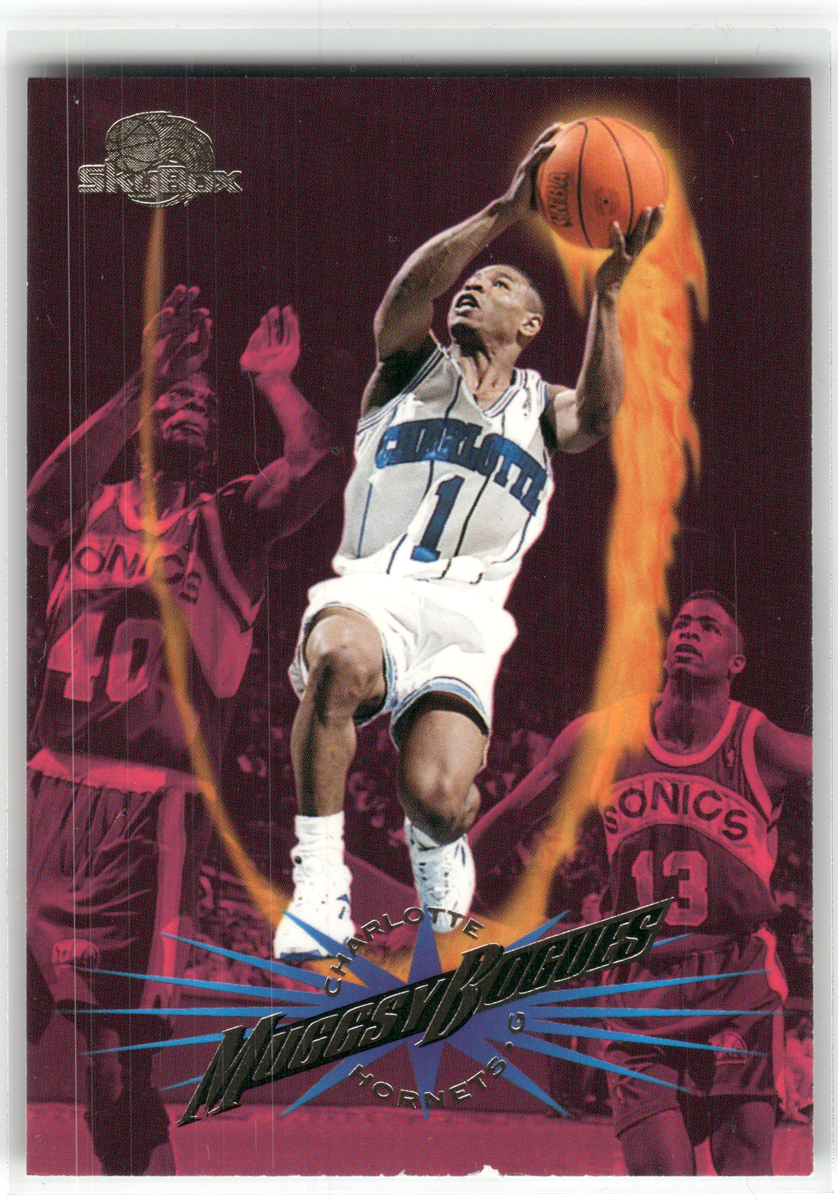 Basketball NBA Muggsy Bogues - 1995-96 SkyBox NBA - Charlotte Hornets #10 Trading Card Original