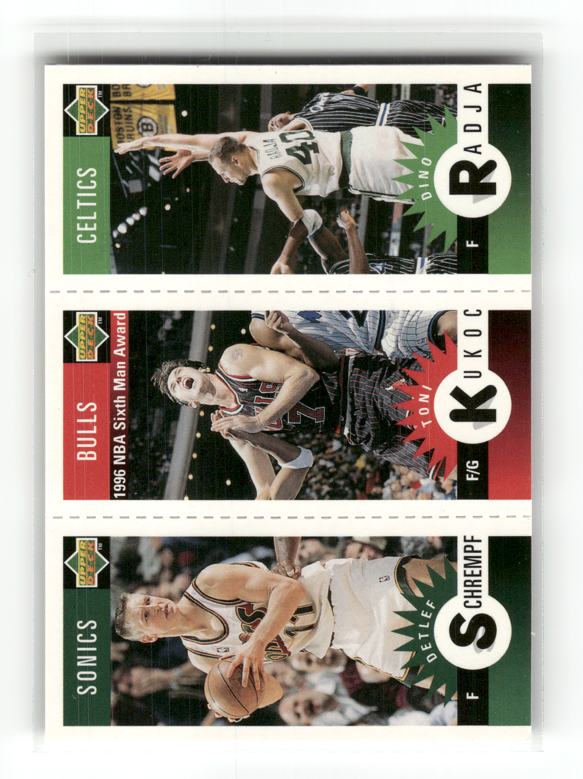 Basketball NBA Dino Radja - 1996-97 Upper Deck Collector's Choice Mini-Cards - Boston Celtics / Chicago Bulls / Seattle SuperSonics #M5 / M12 / M76 Trading Card Original
