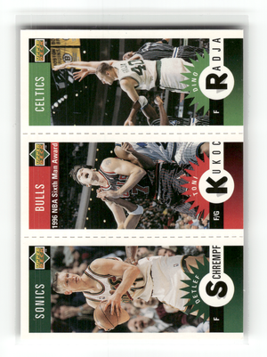 Basketball NBA Dino Radja - 1996-97 Upper Deck Collector's Choice Mini-Cards - Boston Celtics / Chicago Bulls / Seattle SuperSonics #M5 / M12 / M76 Trading Card Original