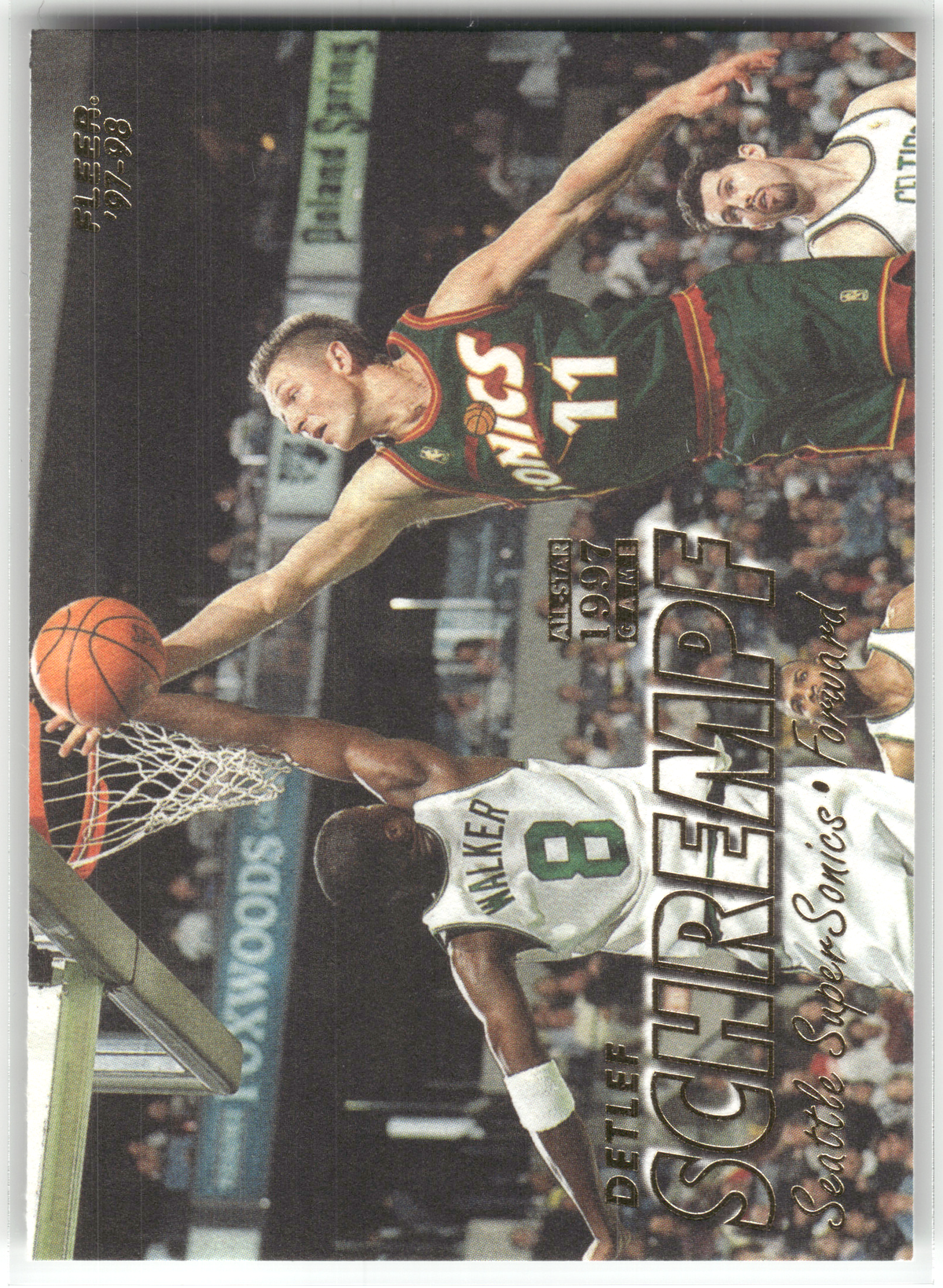 Basketball NBA Detlef Schrempf - 1997-98 Fleer - Seattle SuperSonics #92 Trading Card Original