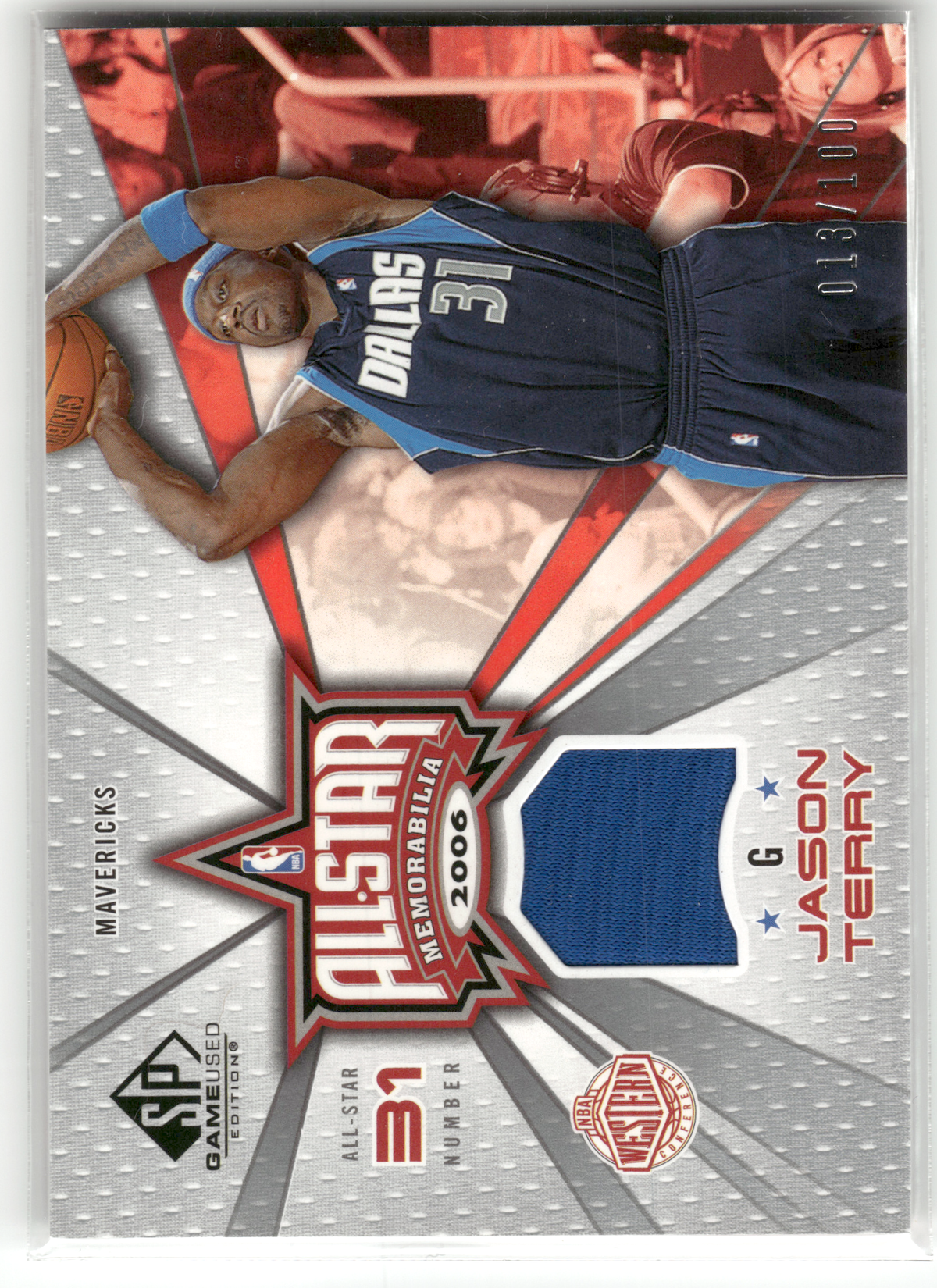 Basketball NBA Jason Terry - 2006-07 SP Game Used Edition - Event-Worn Relic /100 - Dallas Mavericks #AS-JT Trading Card Original
