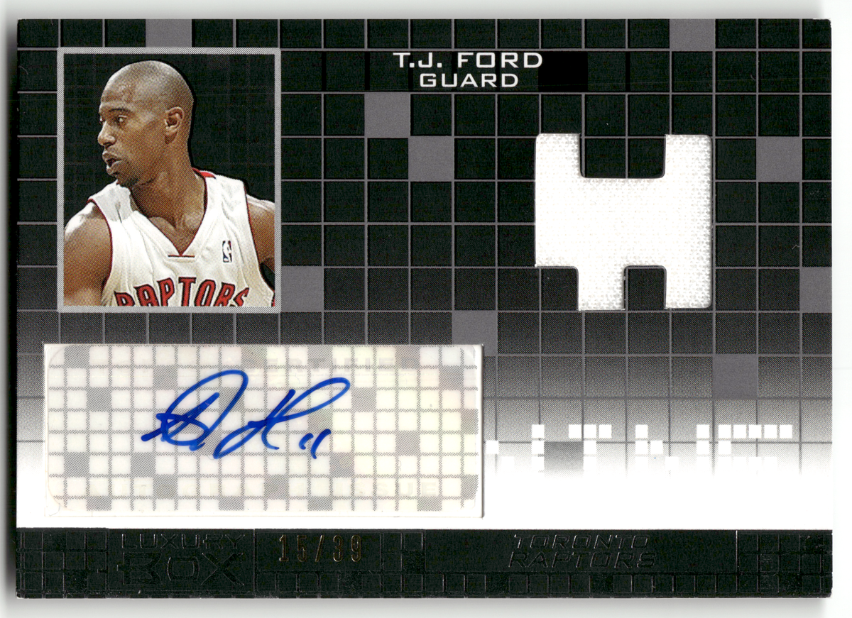 Basketball NBA T.J. Ford - 2007-08 Topps Luxury Box - Game-Worn Relic-Auto /99 - Toronto Raptors #MAR-TJF Trading Card Original