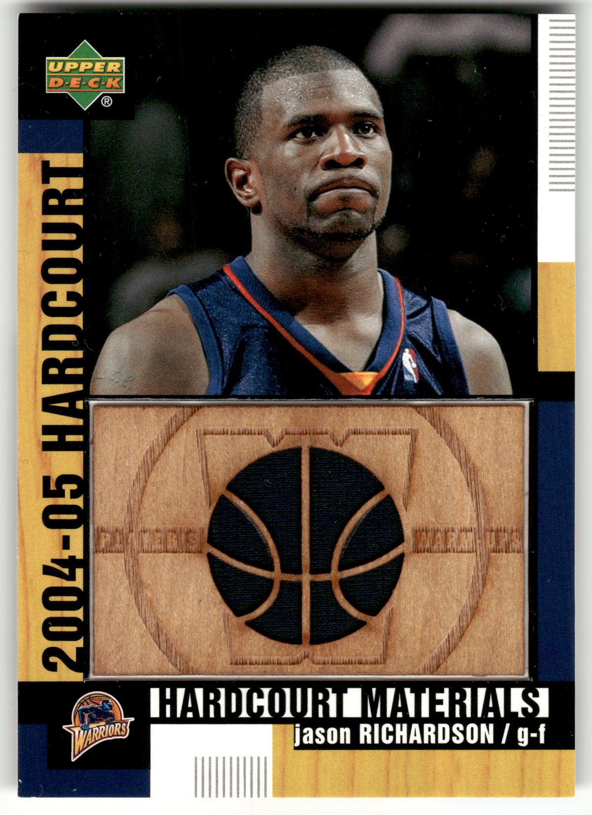 Basketball NBA Jason Richardson - 2004-05 Upper Deck Hardcourt - Warm-Up Worn Relic - Golden State Warriors #HCM-JR Trading Card Original