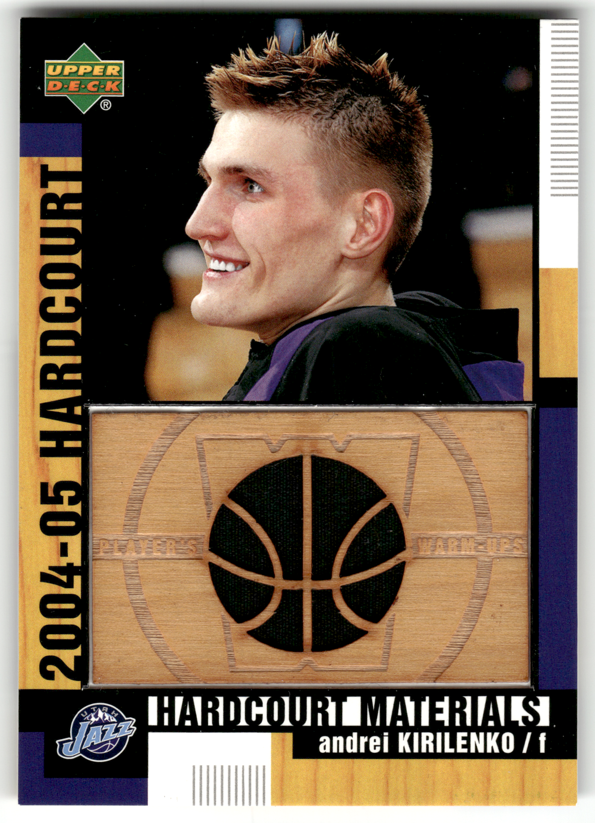Basketball NBA Andrei Kirilenko - 2004-05 Upper Deck Hardcourt - Game-Used Warm Up Relic - Utah Jazz #HCM-AK Trading Card Original