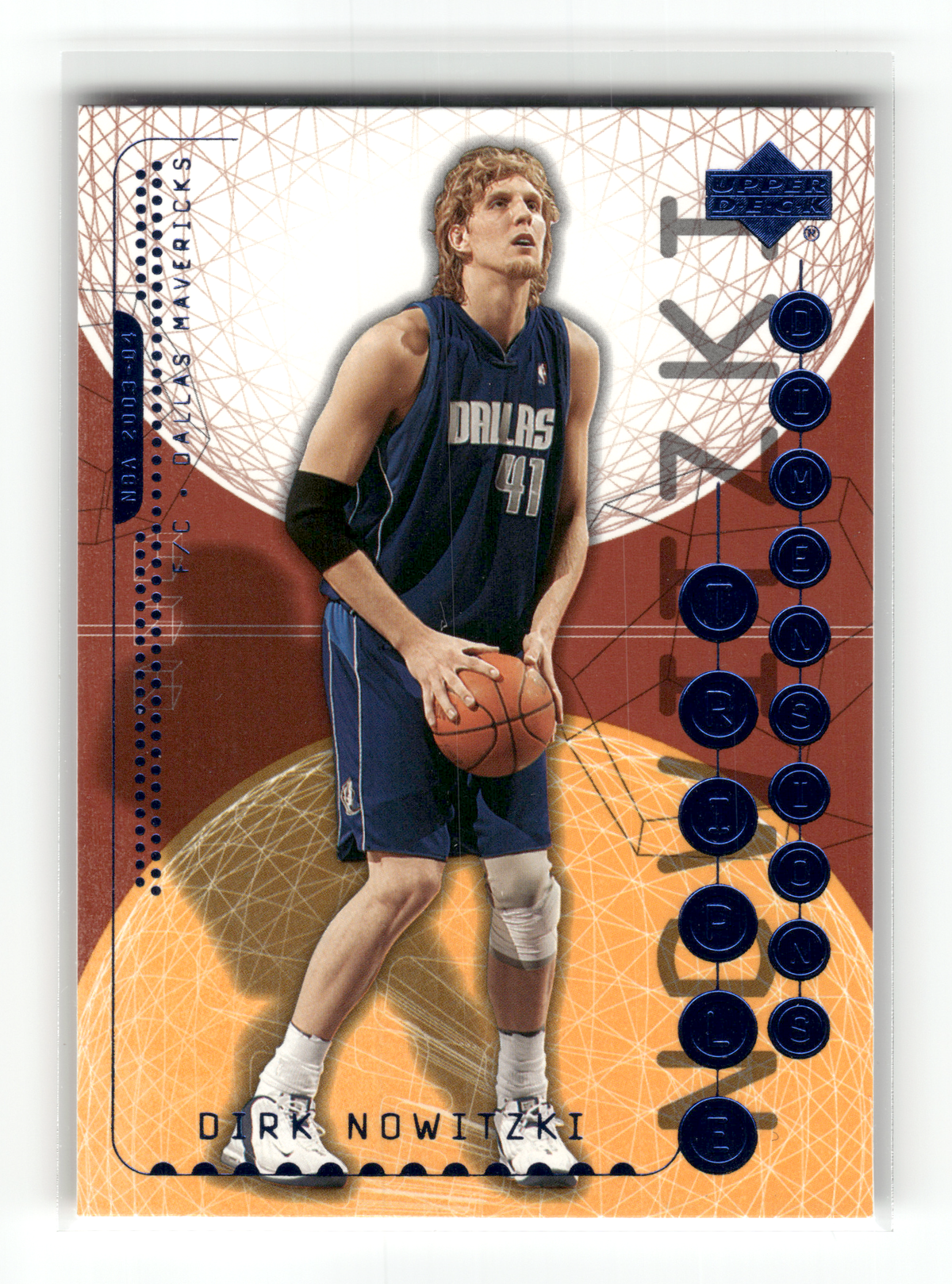 Basketball NBA Dirk Nowitzki - 2003-04 Upper Deck Triple Dimensions - Blue - Dallas Mavericks #15 Trading Card Original