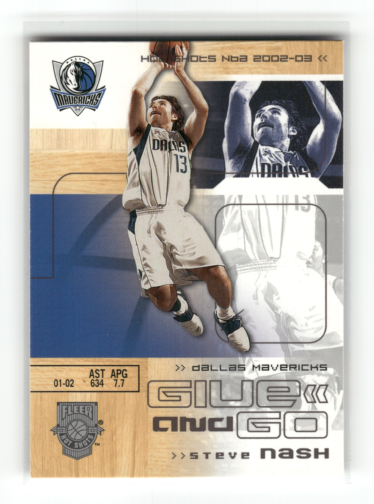 Basketball NBA Steve Nash - Fleer Hot Shots NBA 2002-03 - Dallas Mavericks #105 Trading Card Original