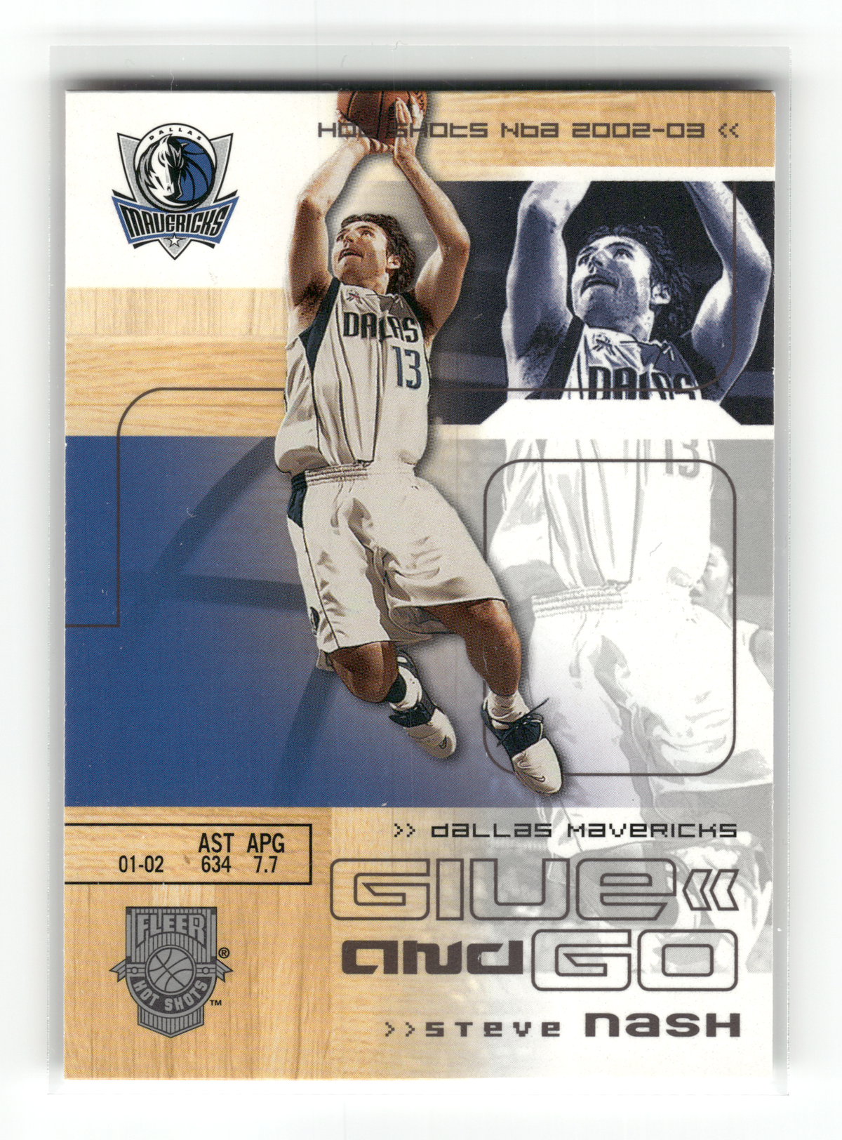 Basketball NBA Steve Nash - Fleer Hot Shots NBA 2002-03 - Dallas Mavericks #105 Trading Card Original