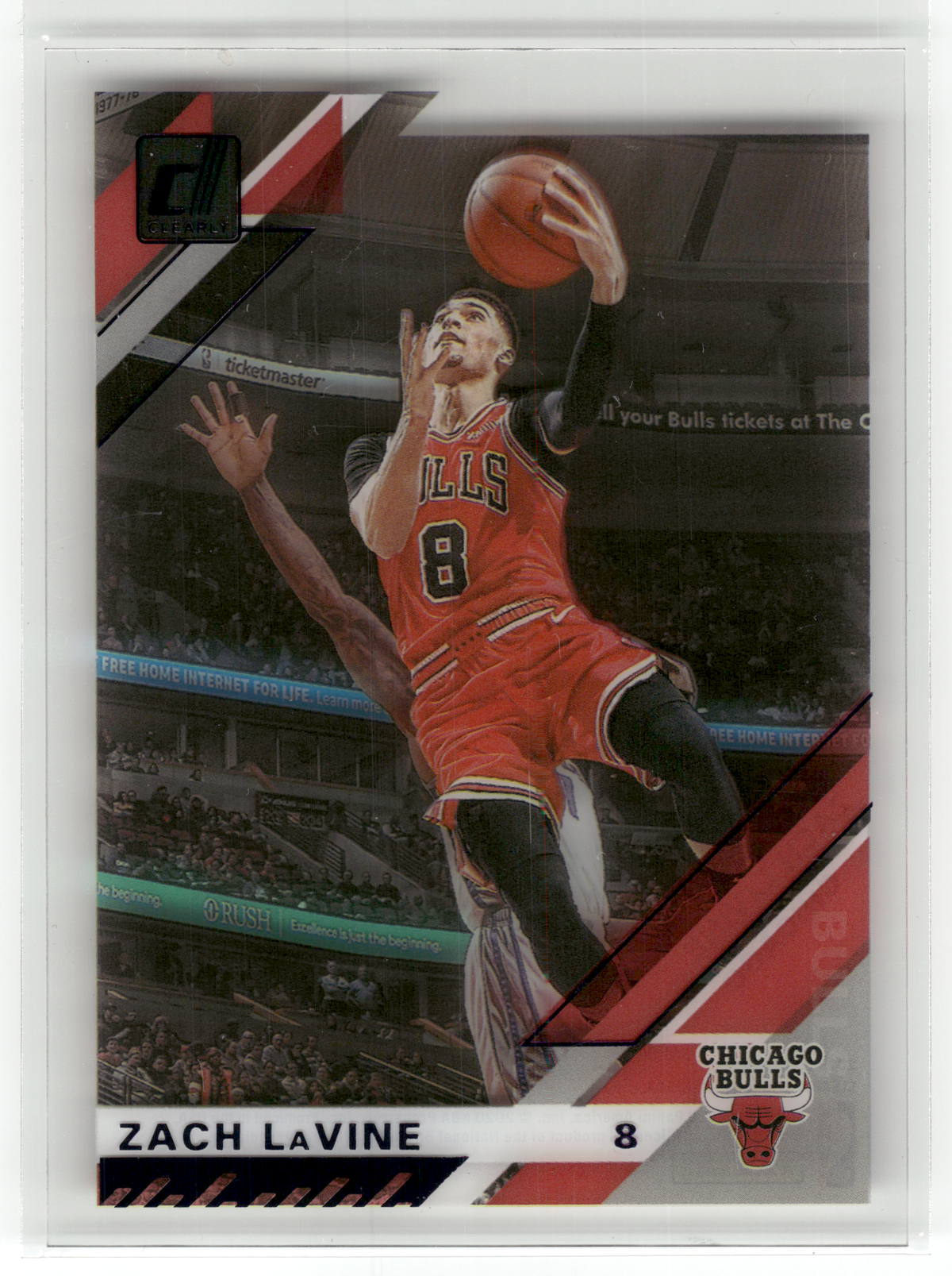Basketball NBA Zach LaVine - 2019-20 Panini Clearly Donruss Basketball - Chicago Bulls #7 Trading Card Original