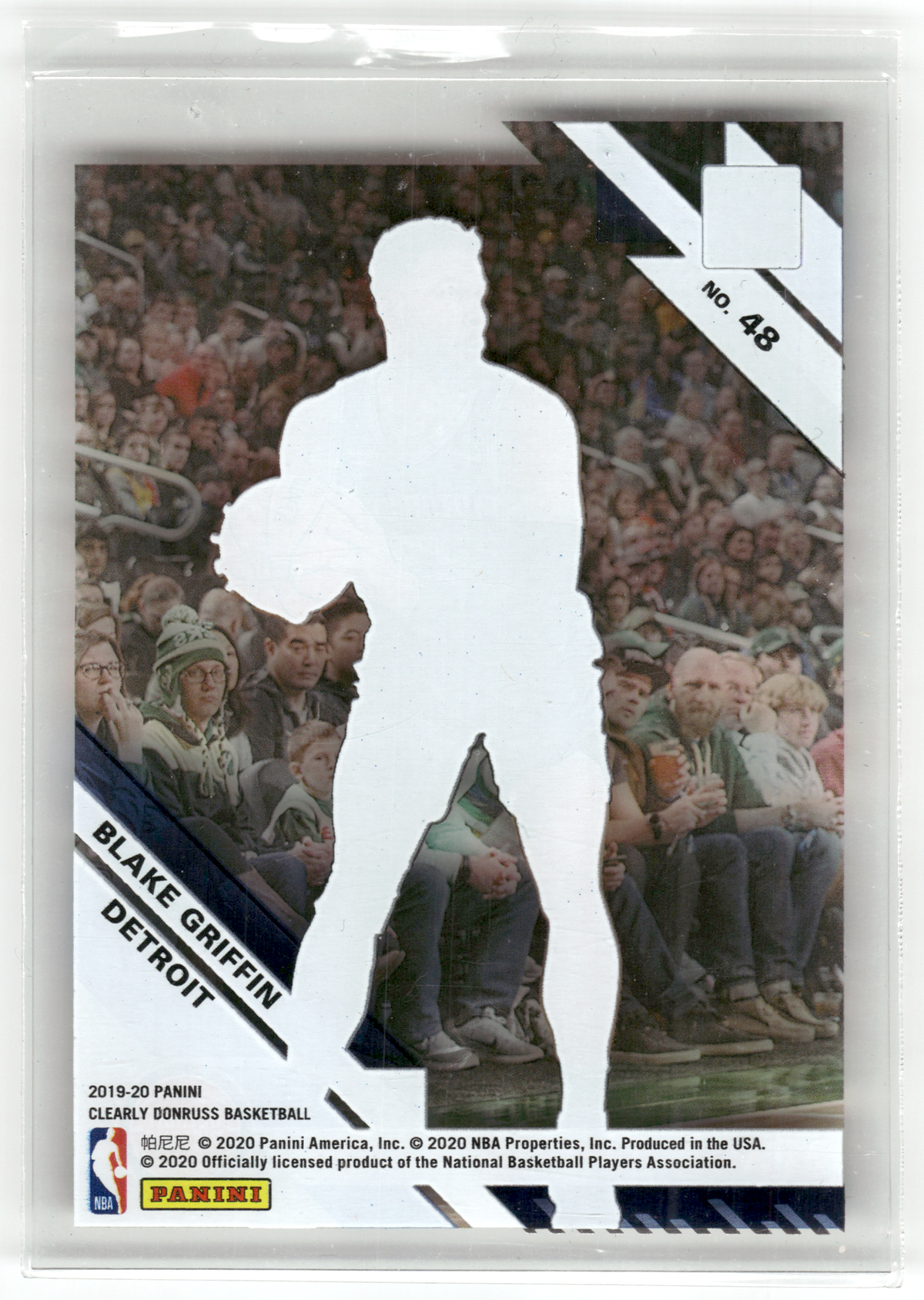 Basketball NBA Blake Griffin - 2019-20 Panini Clearly Donruss Basketball - Detroit Pistons #48 Trading Card Original