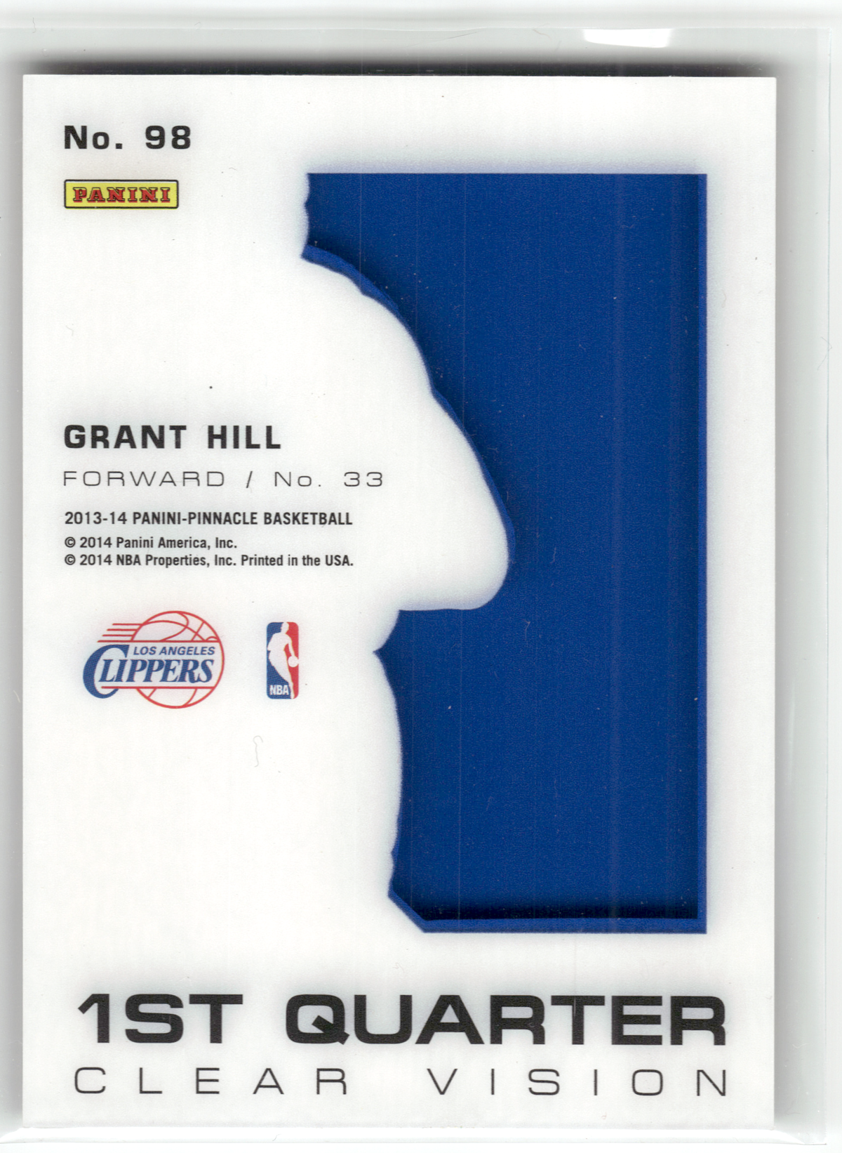 Basketball NBA Grant Hill - 2013-14 Panini Pinnacle Basketball - Los Angeles Clippers #98 Trading Card Original