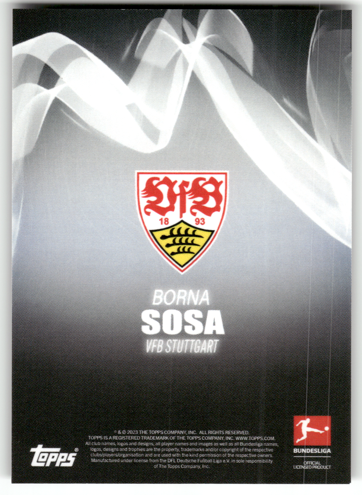 Fußball Borna Sosa - 2023 Topps Bundesliga - /49 - VfB Stuttgart Trading Card Original
