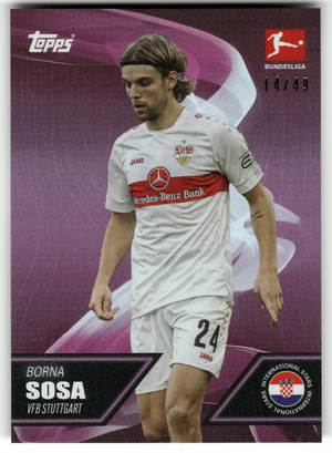Fußball Borna Sosa - 2023 Topps Bundesliga - /49 - VfB Stuttgart Trading Card Original