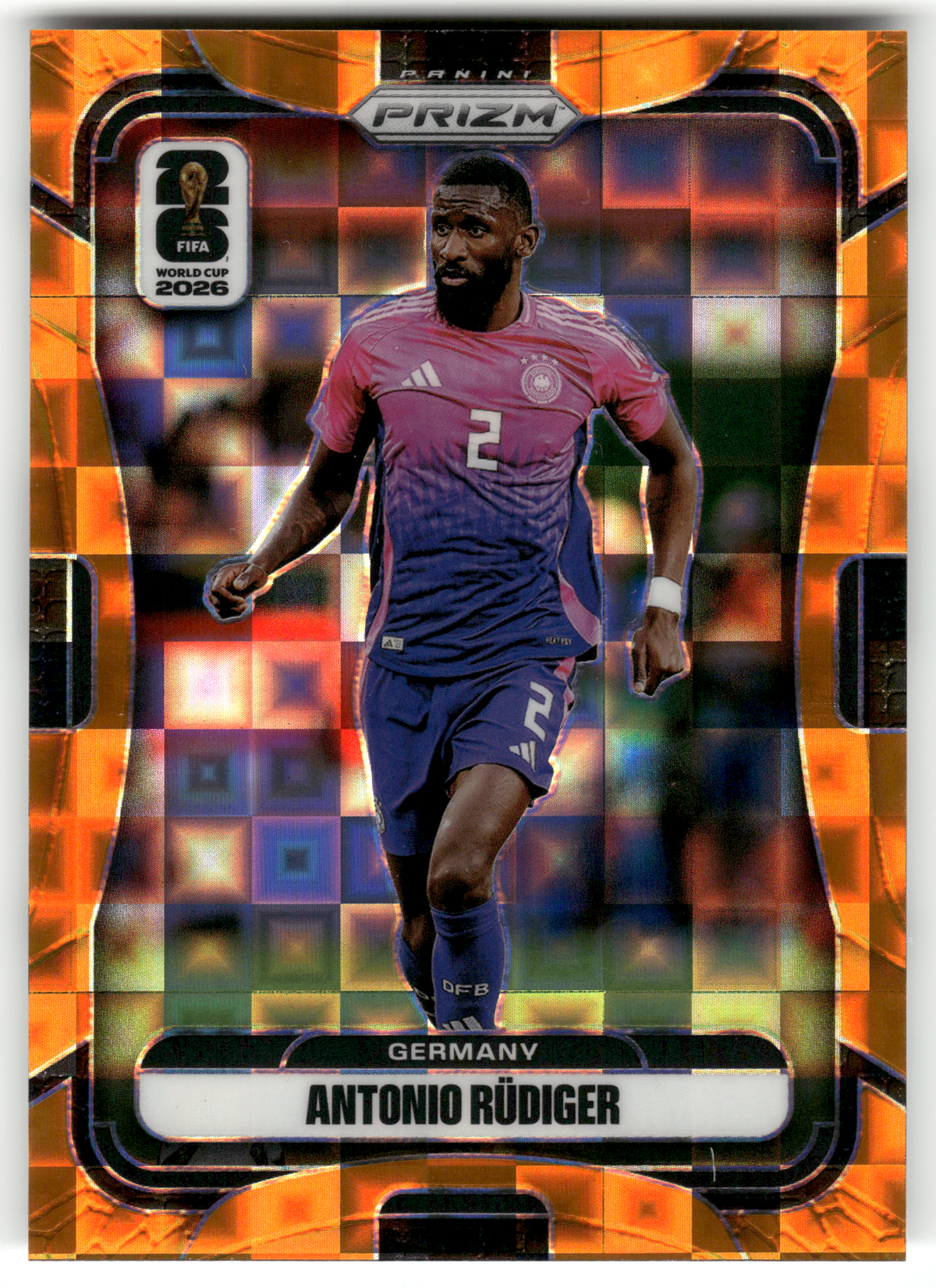 Fußball Antonio Rüdiger - 2026 Panini Prizm FIFA World Cup 2026 Soccer - Orange Pandora /215 - Germany #61 Trading Card Original