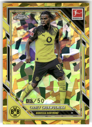 Fußball Carney Chukwuemeka - 2025-26 Topps Chrome Bundesliga - Sapphire Gold /50 - Borussia Dortmund #21 Trading Card Original