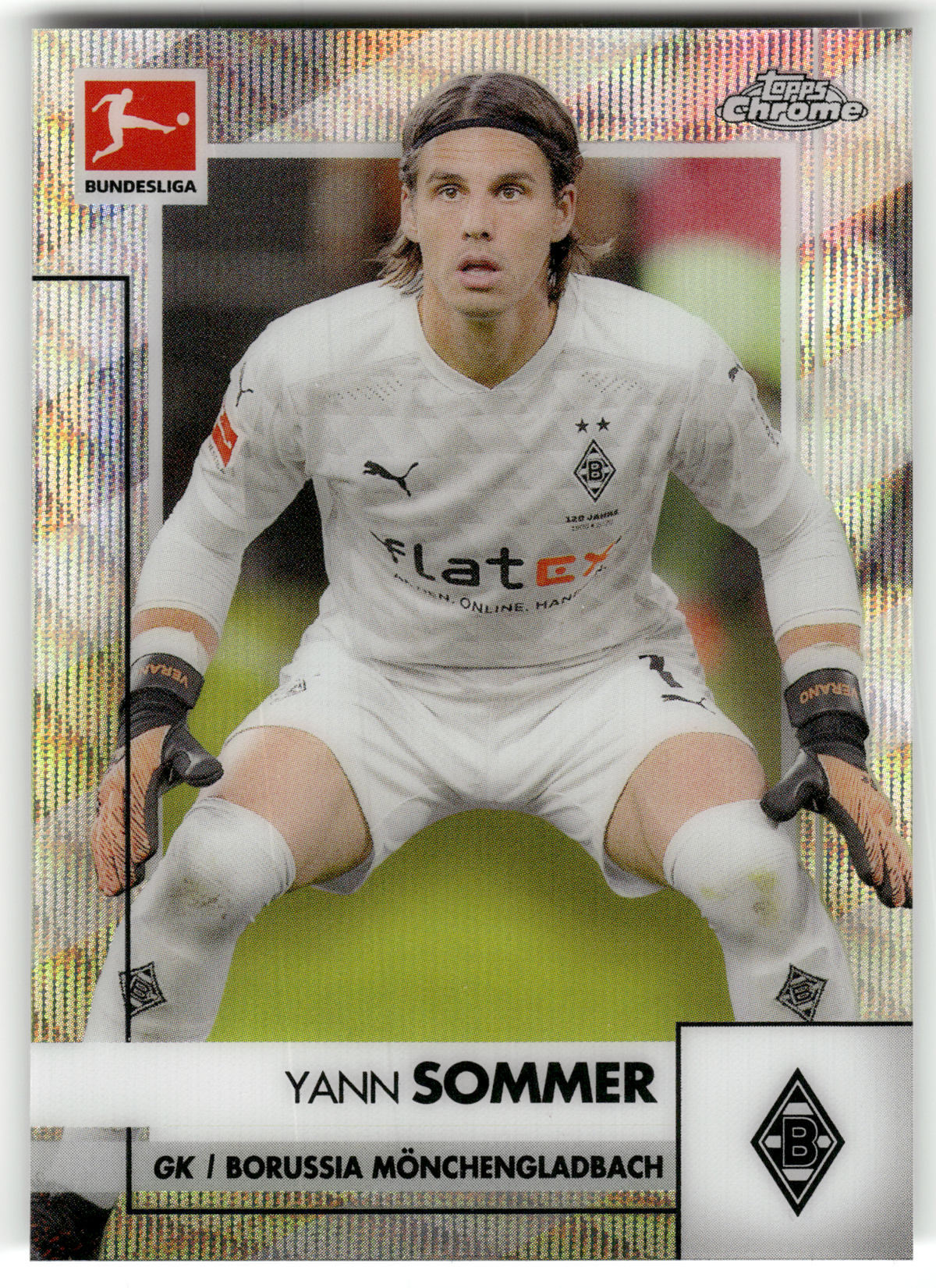 Fußball Yann Sommer - 2020-21 Topps Chrome Bundesliga - Wave Refractor /250 - Borussia Mönchengladbach #77 Trading Card Original