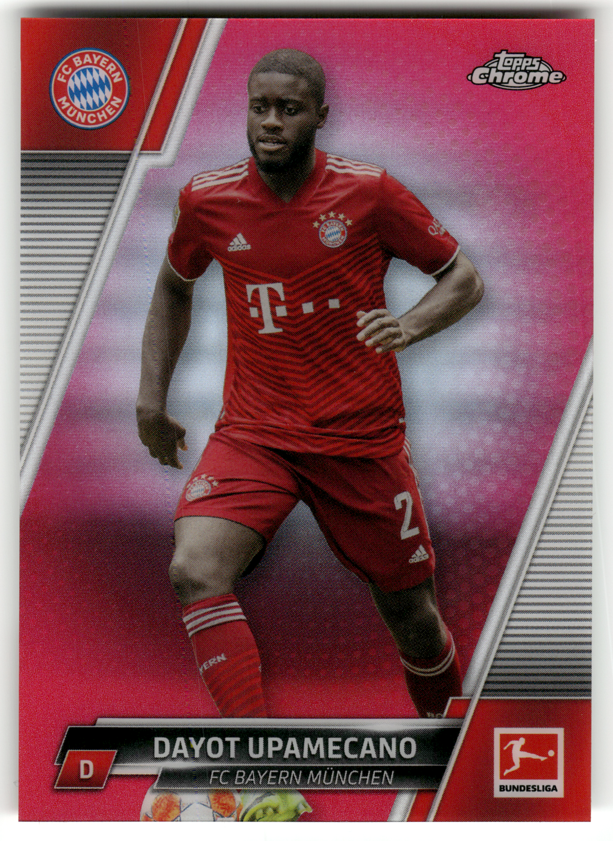 Fußball Dayot Upamecano - 2021-22 Topps Chrome Bundesliga - Pink /399 - FC Bayern München #85 Trading Card Original