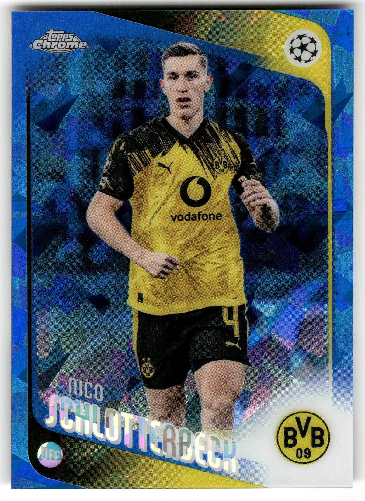 Fußball Nico Schlotterbeck - 2024-25 Topps Chrome UEFA CL - Sapphire - Borussia Dortmund #99 Trading Card Original