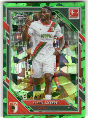 Fußball Samuel Essende - 2025-26 Topps Chrome Bundesliga - Green Sapphire /99 - FC Augsburg #5 Trading Card Original