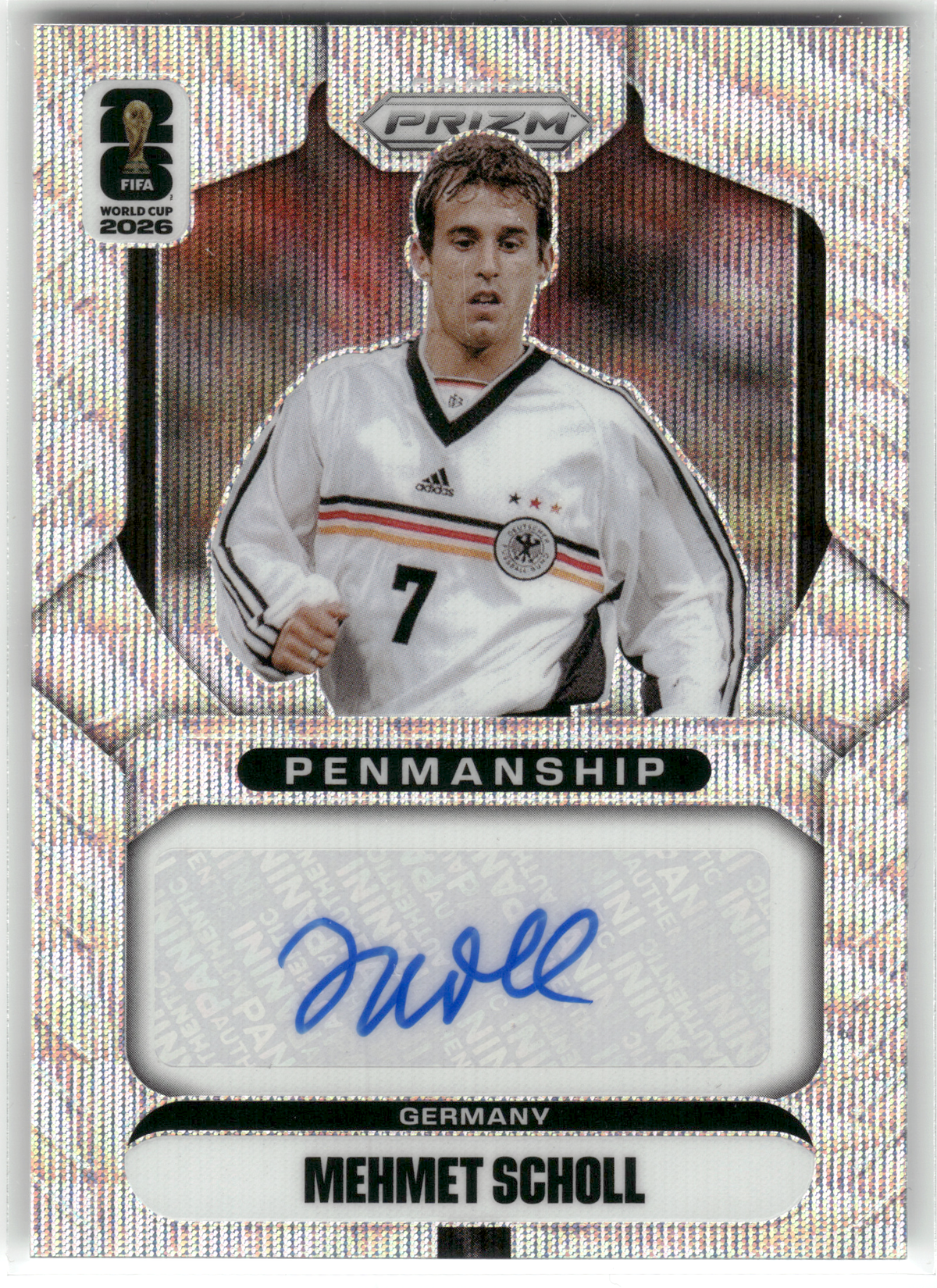 Fußball Mehmet Scholl - 2026 Panini Prizm FIFA World Cup 2026 Soccer - Silver Prizm Auto - Germany #P-MSL Trading Card Original