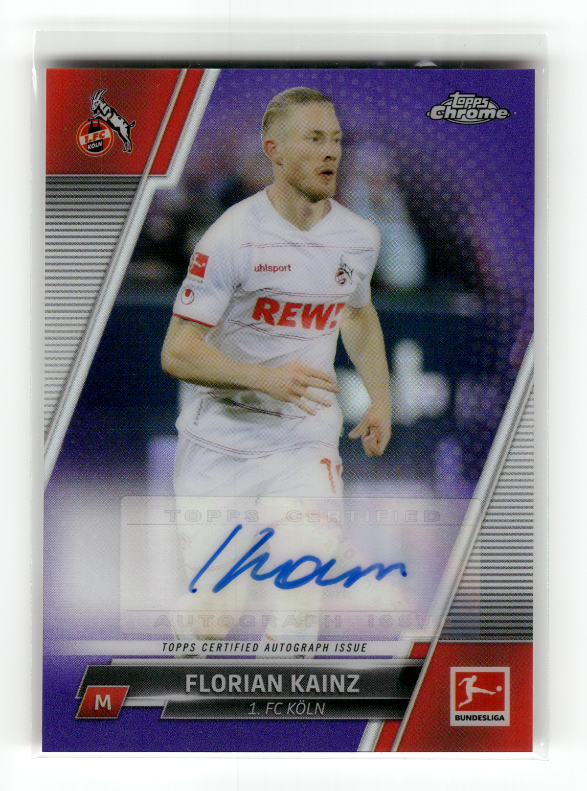 Fußball Florian Kainz - 2021-22 Topps Chrome Bundesliga - Purple Auto /199 - 1. FC Köln #BCA-FKA Trading Card Original