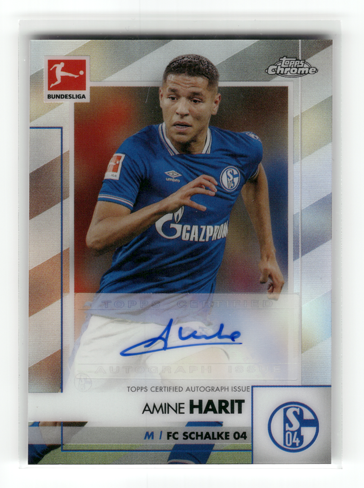 Fußball Amine Harit - 2020/21 Topps Chrome Bundesliga - Auto - FC Schalke 04 #BCA-AHAR Trading Card Original