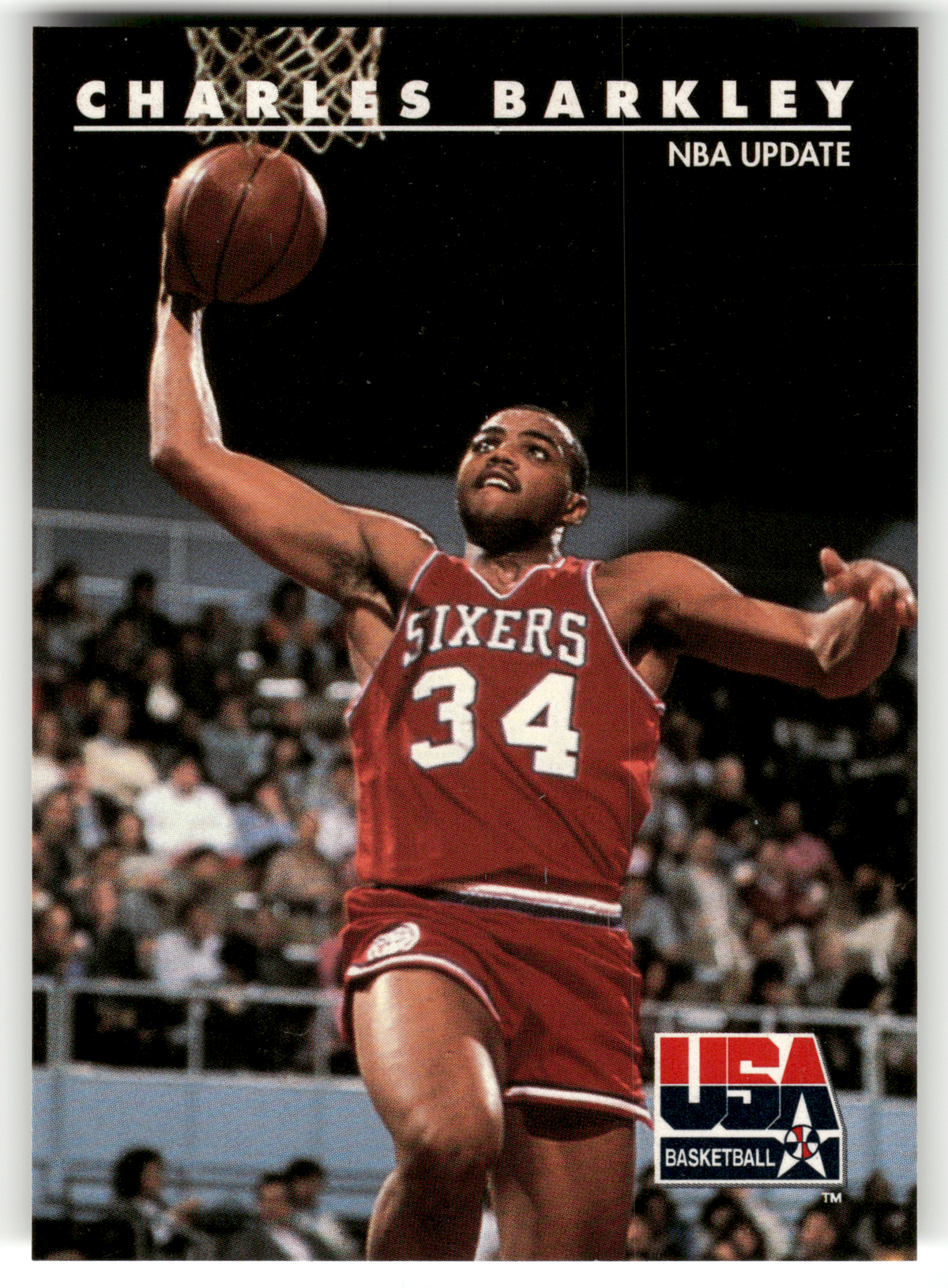 Basketball NBA Charles Barkley - 1992 SkyBox USA Basketball NBA Update - Philadelphia 76ers #1 Trading Card Original