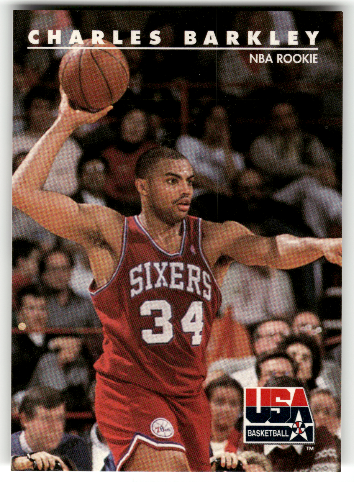 Basketball NBA Charles Barkley - 1992 SkyBox USA Basketball - Philadelphia 76ers #2 Trading Card Original