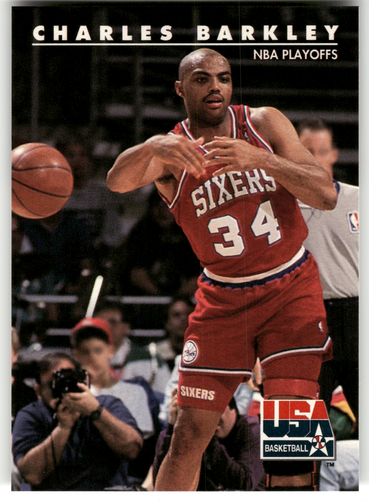 Basketball NBA Charles Barkley - 1992 SkyBox USA Basketball - Philadelphia 76ers #6 Trading Card Original