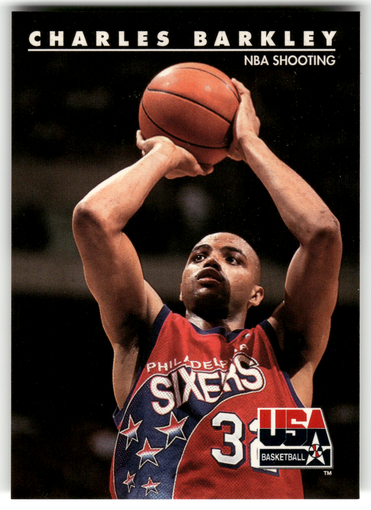Basketball NBA Charles Barkley - 1992 SkyBox USA Basketball - Philadelphia Sixers #8 Trading Card Original