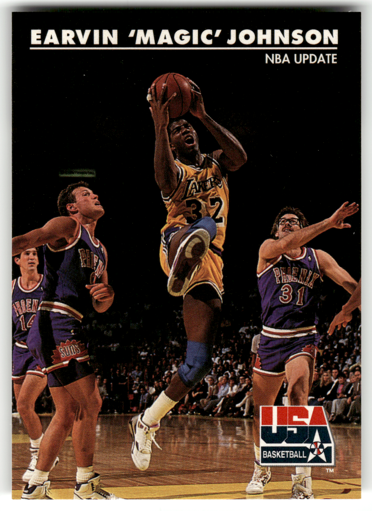 Basketball NBA Earvin 'Magic' Johnson - 1992 SkyBox USA Basketball - Los Angeles Lakers #28 Trading Card Original