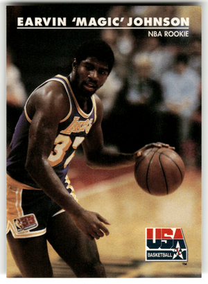 Basketball NBA Earvin 'Magic' Johnson - 1992 SkyBox USA Basketball - Los Angeles Lakers #29 Trading Card Original