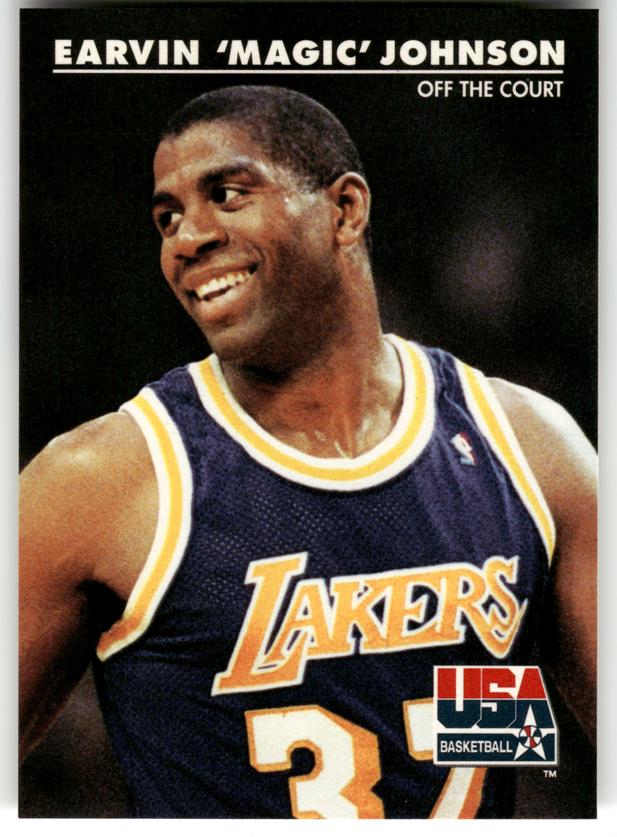 Basketball NBA Earvin 'Magic' Johnson - 1992 SkyBox USA Basketball - Los Angeles Lakers #32 Trading Card Original