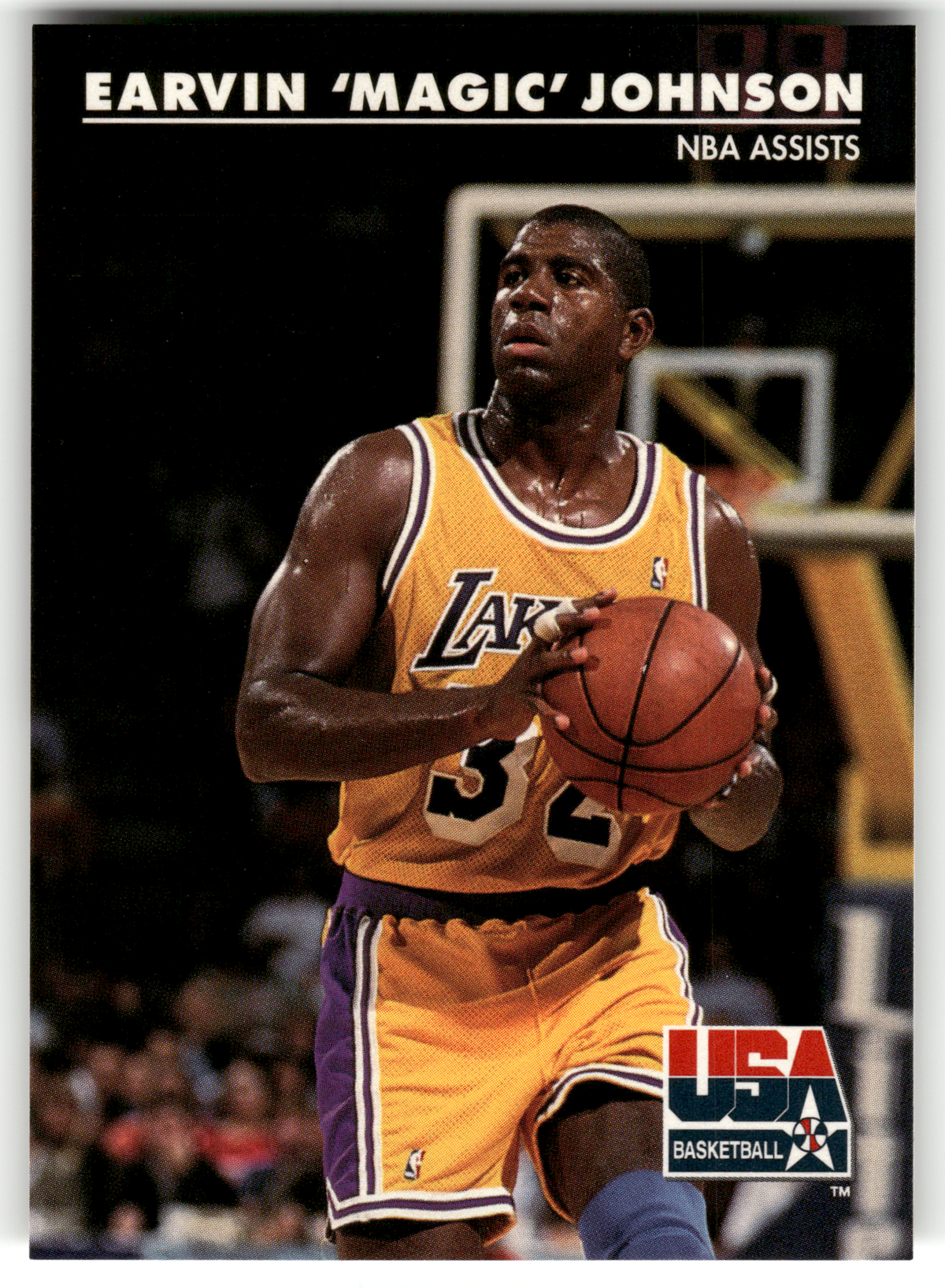 Basketball NBA Earvin 'Magic' Johnson - 1992 SkyBox USA Basketball - Los Angeles Lakers #36 Trading Card Original