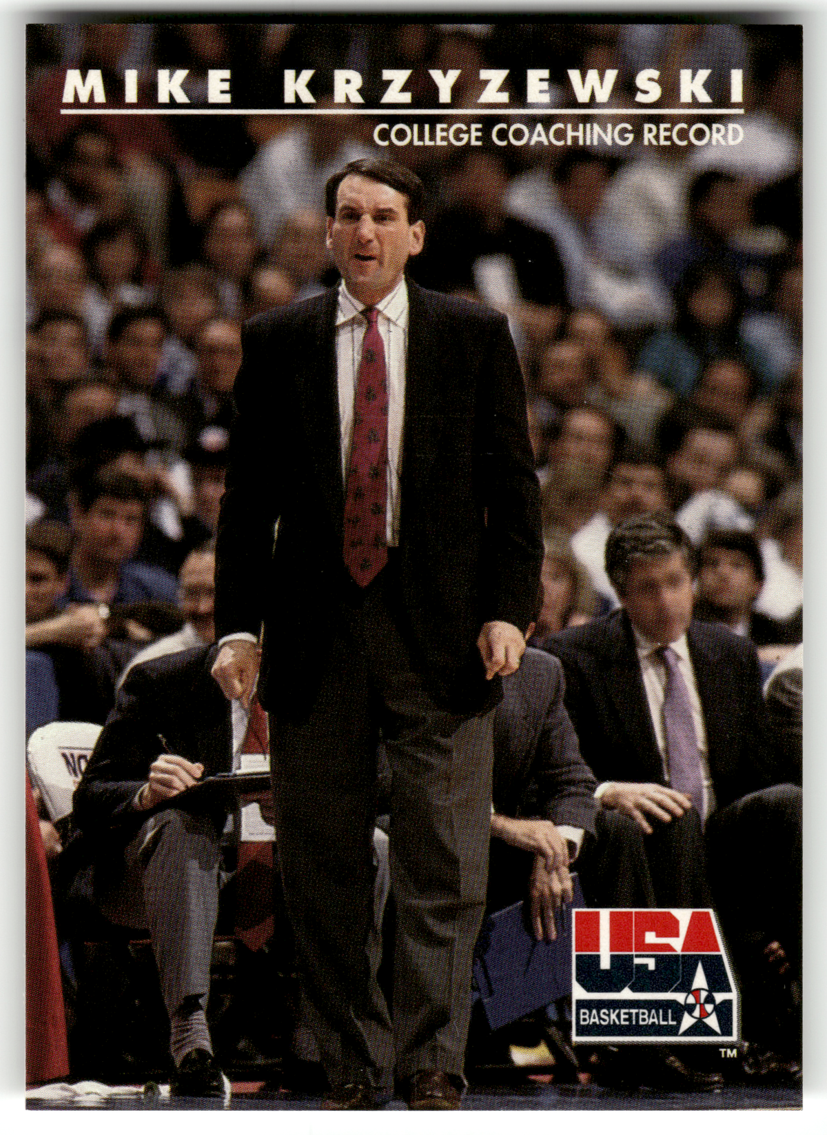 Basketball NBA Mike Krzyzewski - 1992 SkyBox USA Basketball - Duke / USA Basketball #96 Trading Card Original