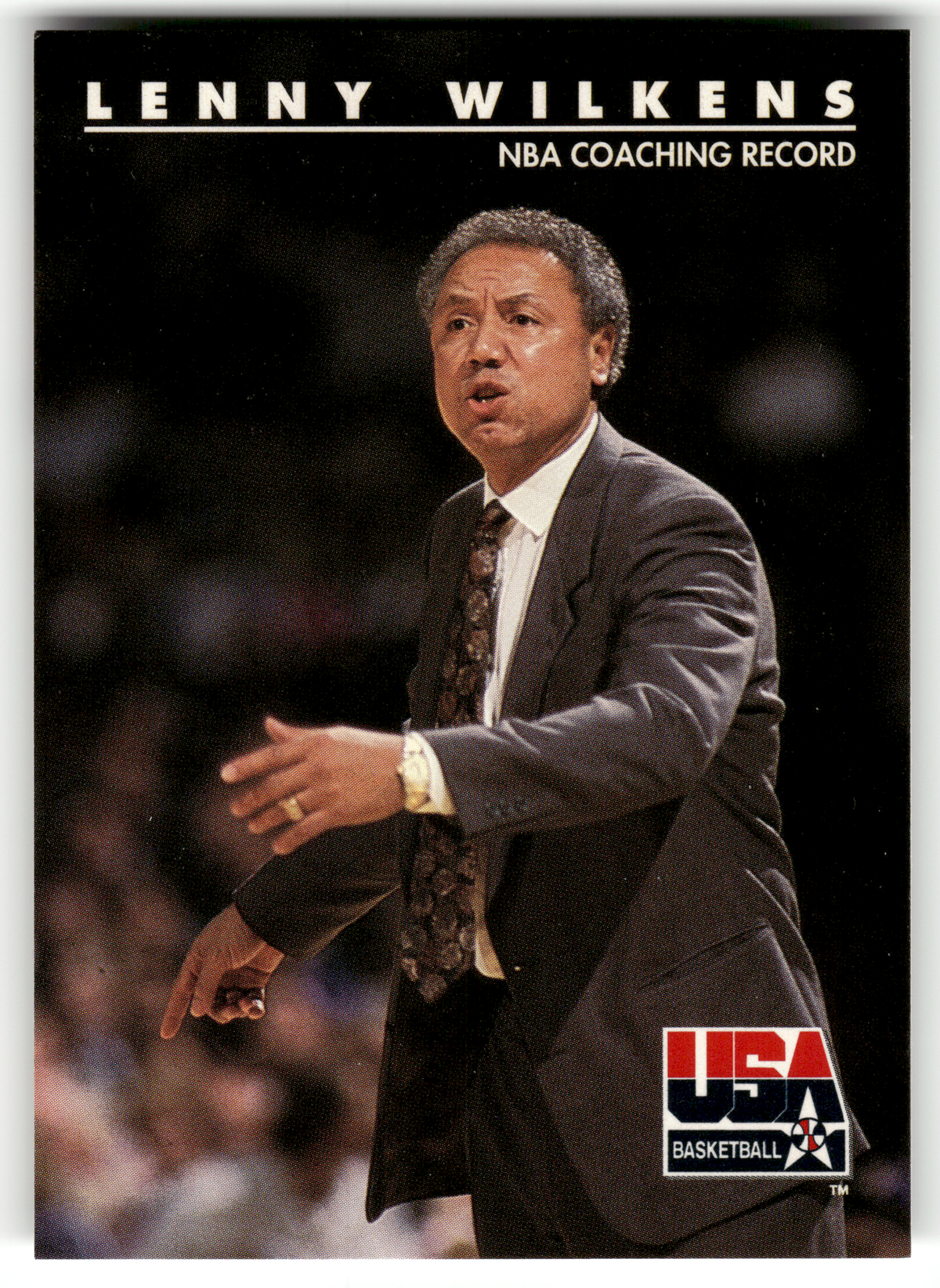 Basketball NBA Lenny Wilkens - 1992 SkyBox USA Basketball #98 Trading Card Original